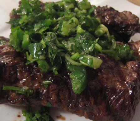 Steak with Green Chile Salsa