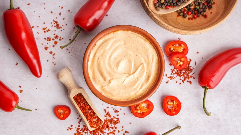 Chipotle mayo with peppers