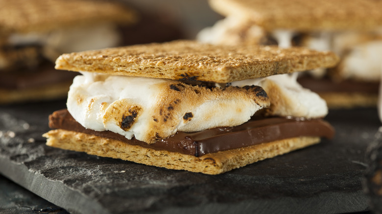 smores on black slate