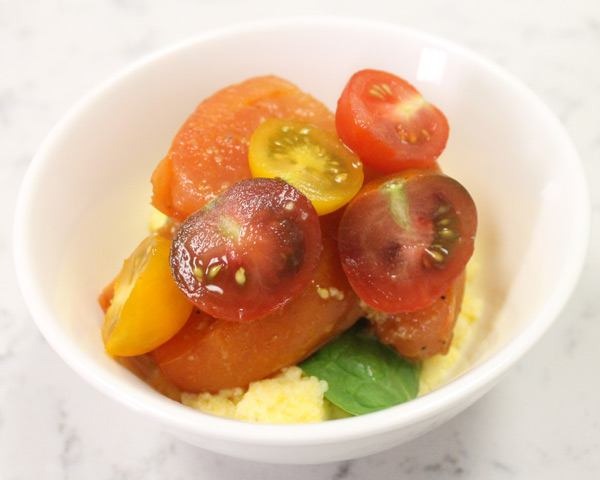 Stewed Tomatoes with Polenta