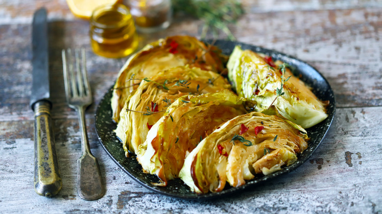 Grilled cabbage