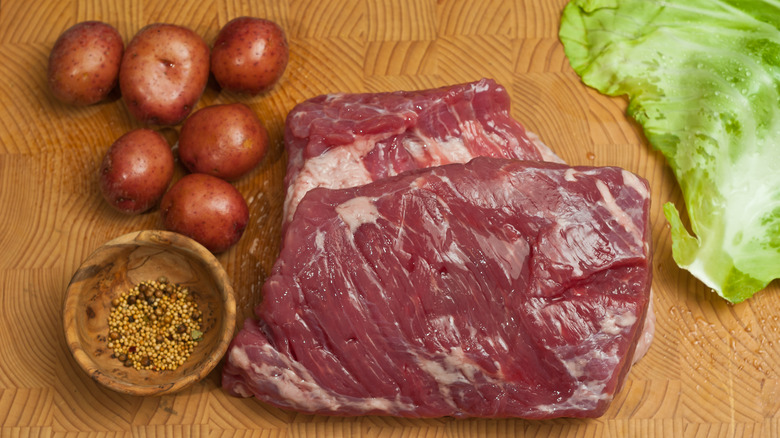 Ingredients for corned beef