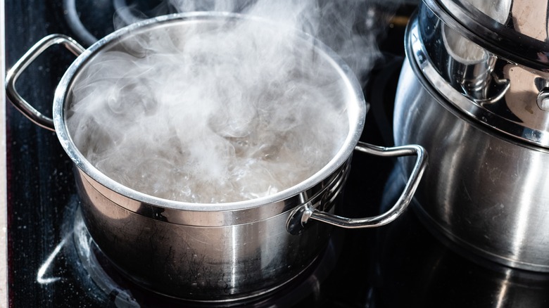 Pot of boiling water