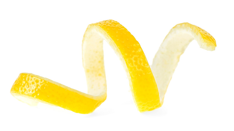 lemon peel on white background