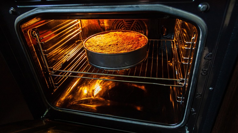 cake in the oven