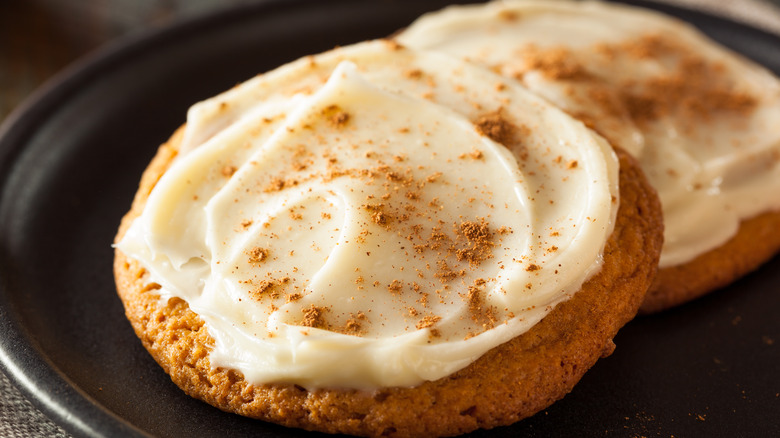 Frosted pumpkin cookies