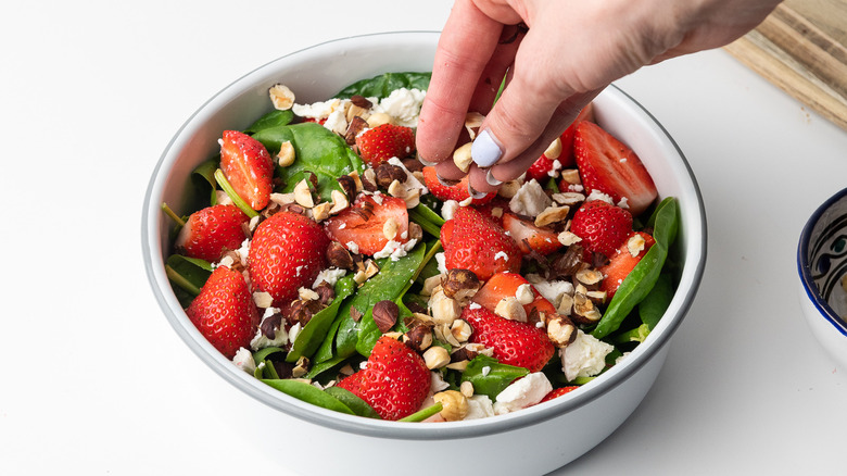 salad ingredients in bowl 