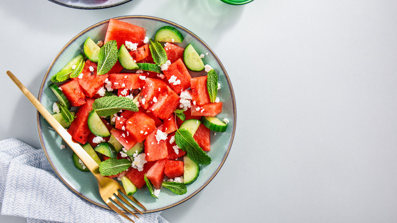 Watermelon salad with feta