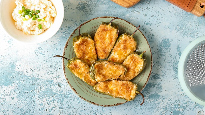 Stuffed jalapenos on a plate