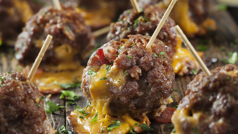 Cheeseburger meatball bites