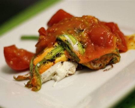 Stuffed Zucchini Blossoms with Tomato Sauce