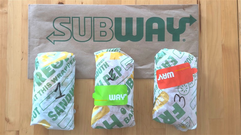 three Subway subs