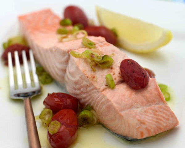 Dinner: Poached Salmon