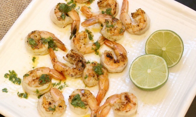 Grilled Shrimp with Cilantro-Chili Sauce