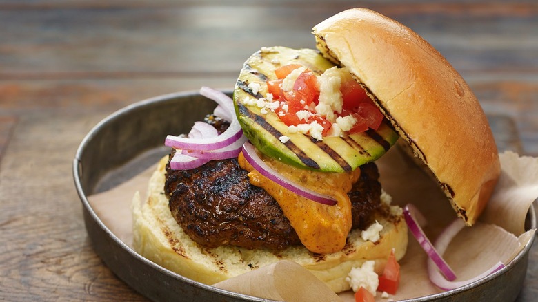 Southwestern Smoky Ranchero Burger With Grilled Avocado