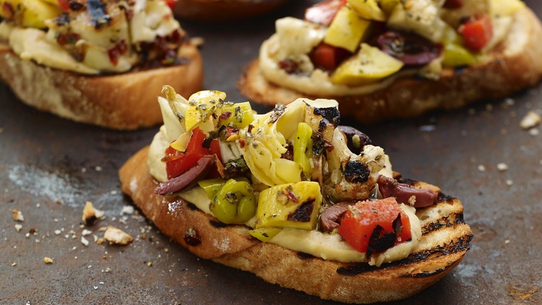 Grilled Vegetable Antipasto Bruschetta