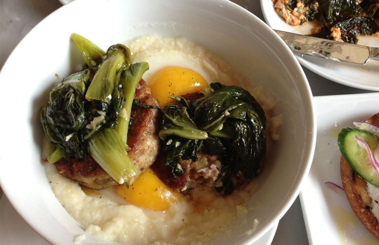 Grits With Greens, Beans, and Eggs