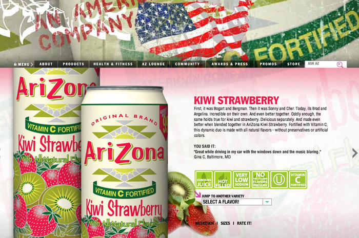  #10 AriZona Kiwi Strawberry Juice Drink