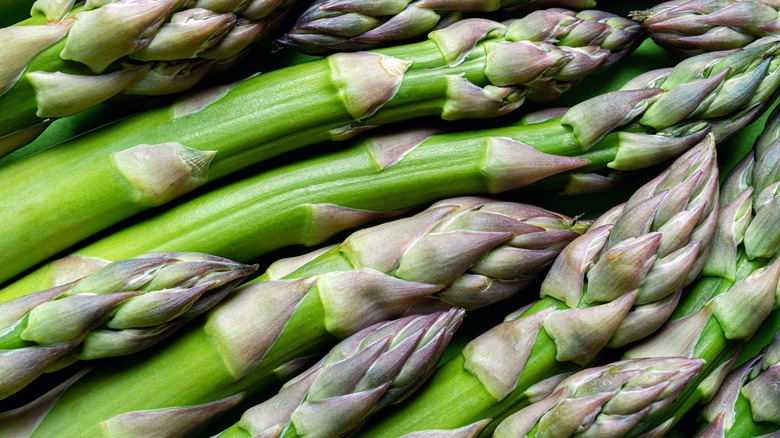 Close up of raw asparagus