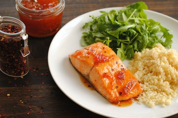 Roasted Salmon with Spicy Apricot Glaze