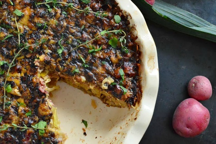 Irish Corned Beef, Potato, and Cabbage Pie