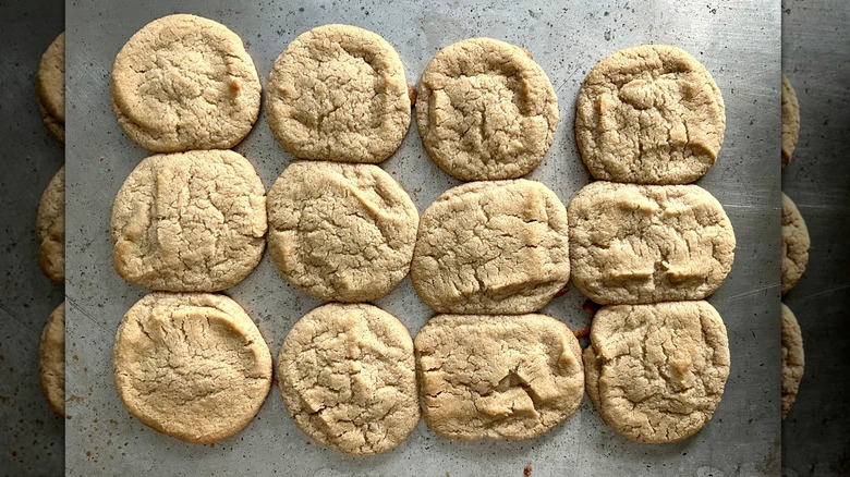 Sugar cookies on baking sheet