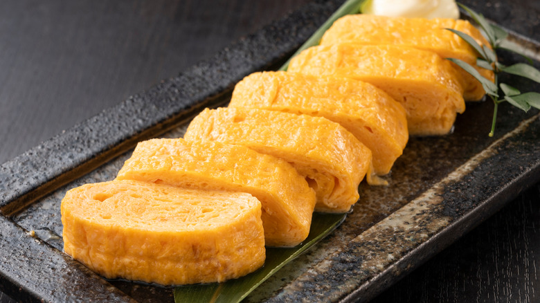 Rolled sweet tamagoyaki omelet