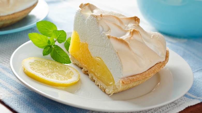 slice of lemon meringue pie