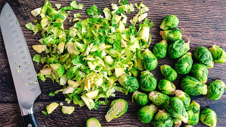 Chopped and whole Brussels sprouts 