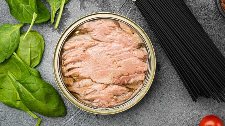 Opened can of tuna