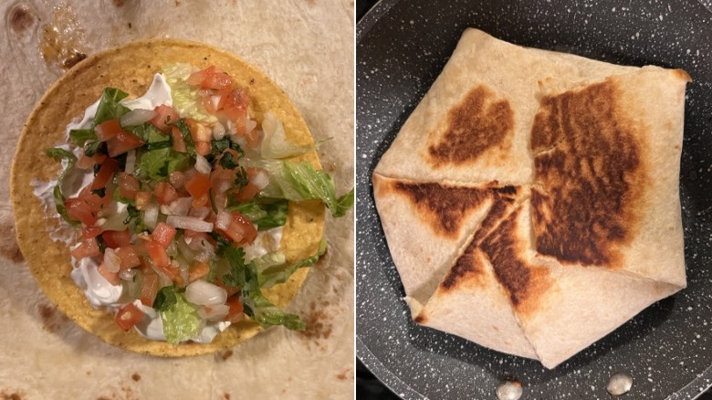 Making a Taco Bell at-home Crunchwrap Supreme