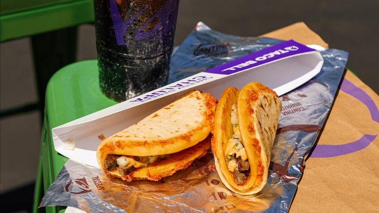 Taco Bell Cheesy Street Chalupa with steak