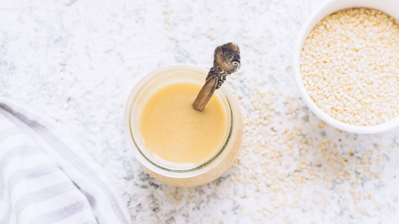 Tahini in a jar