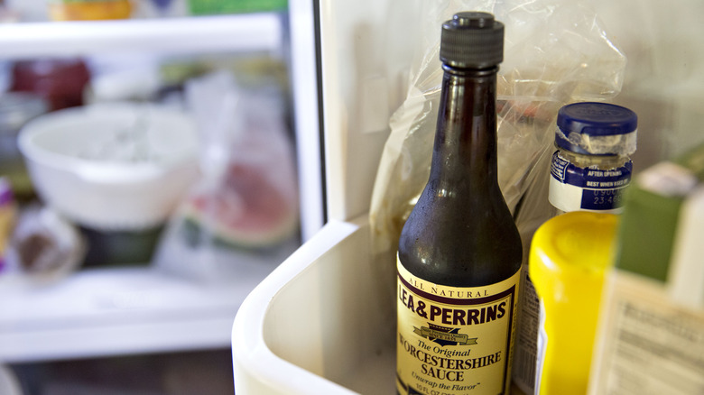 bottle of Lea & Perrins worcestershire sauce