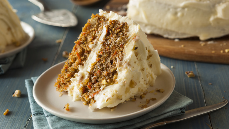 a slice of carrot cake