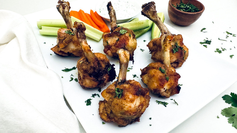 chicken lollipops with crudites 