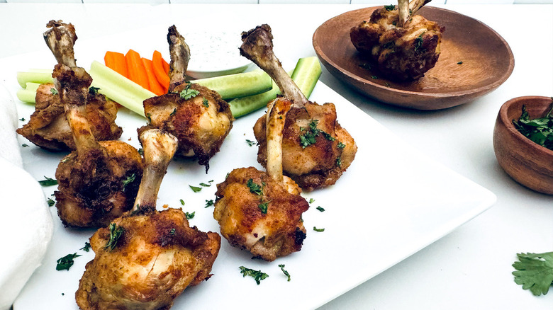 chicken lollipops with crudites 