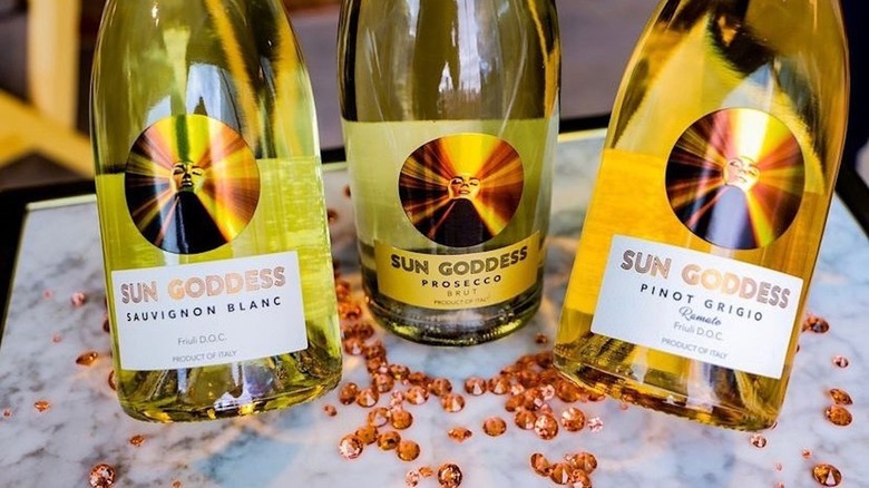 Trio of Sun Goddess wine bottles