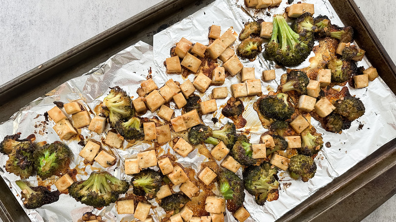 teriyaki tofu and broccoli baked