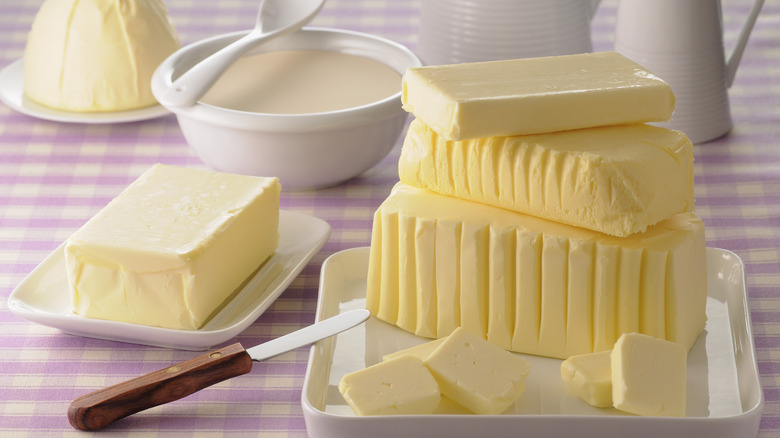 a variety of butter