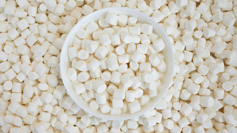 A pile of small marshmallows