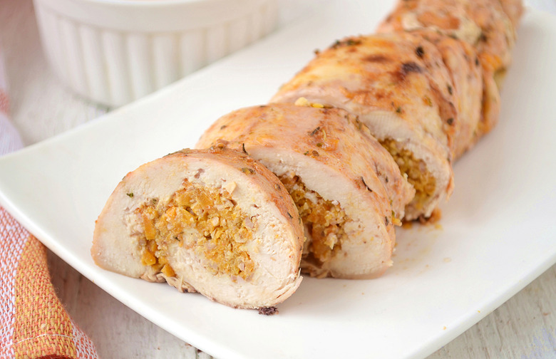 Turkey Roulade with Cranberry-Apricot Stuffing