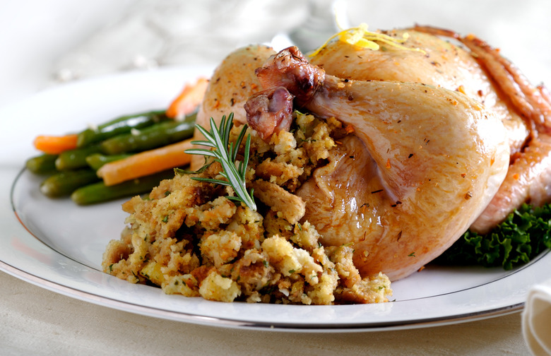 Oven-Roasted Cornish Hens with Panettone Stuffing