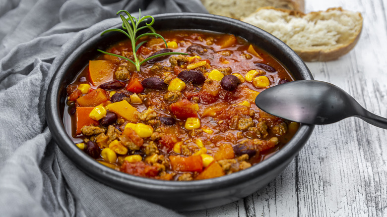 A bowl of chili