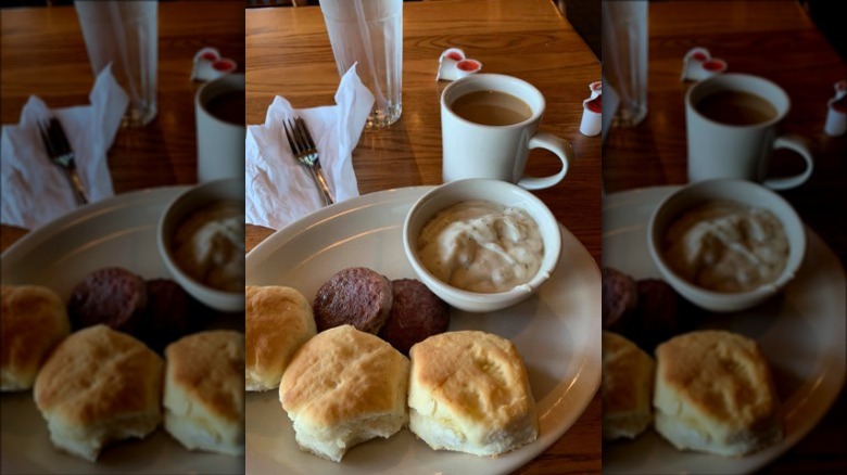 Biscuits, sausage, and gravy