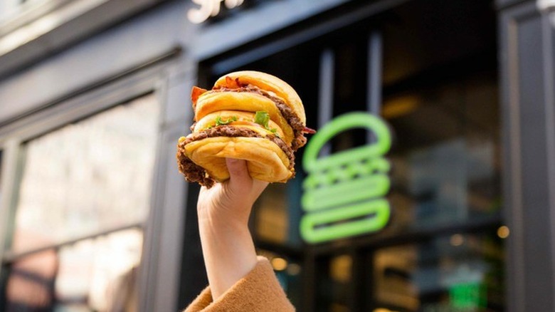 Shake Shack sign and burger