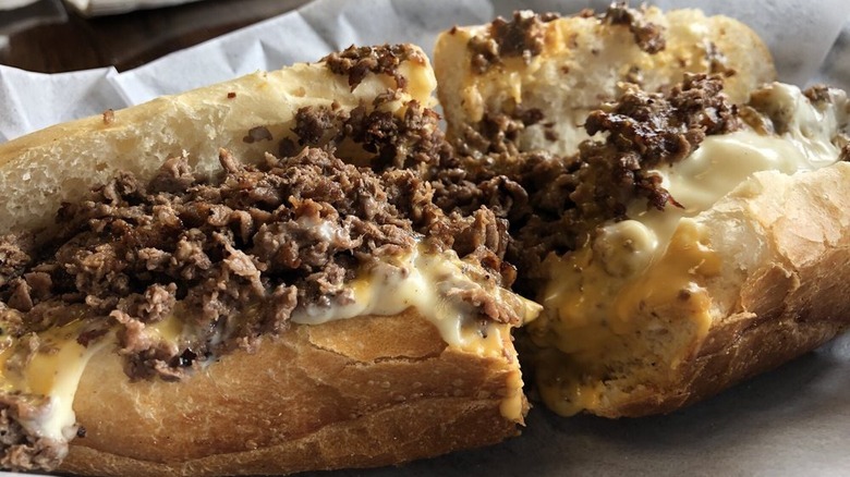 Cheesesteak with two types of cheeses