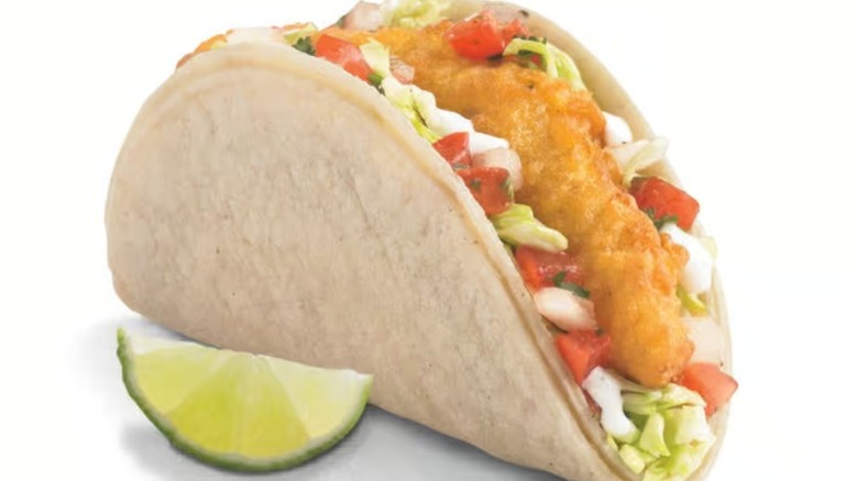 Beer Battered Fish Taco with lime