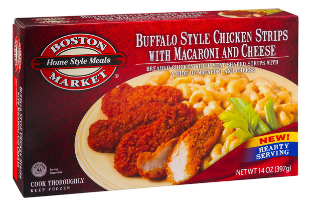 7.) Boston Market Buffalo-Style Chicken Strips with Macaroni and Cheese