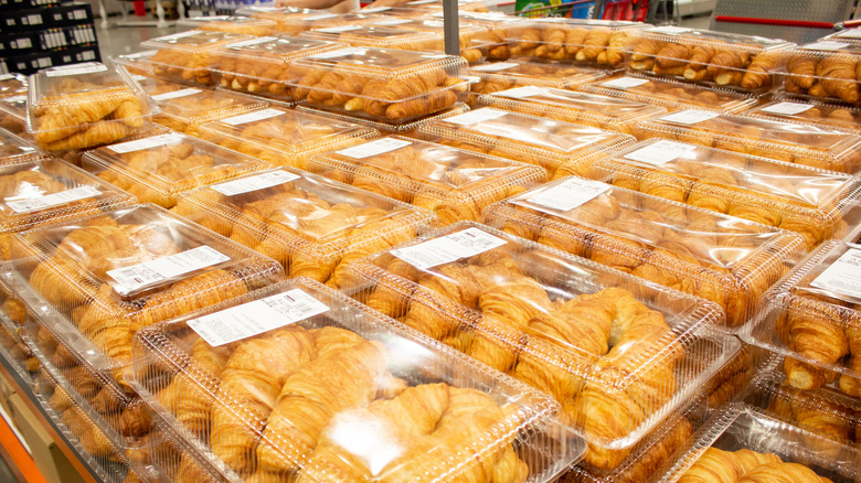 Croissants in plastic container